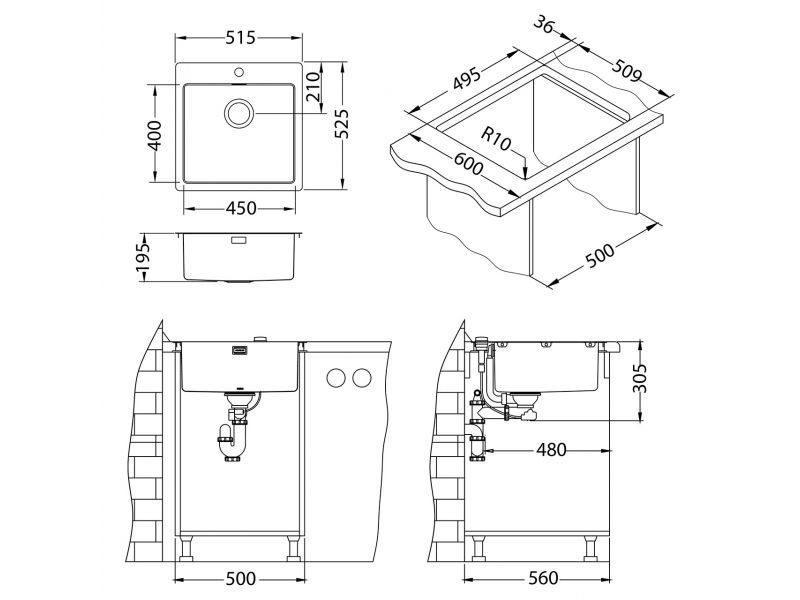 Dimenzija pomivalnika Alveus Pure 30